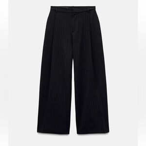 Wide leg pinstripe flannel plants Zara